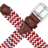 Martin Dingman Crimson/White Newport Woven Italian Rayon Elastic Belt - Image 2